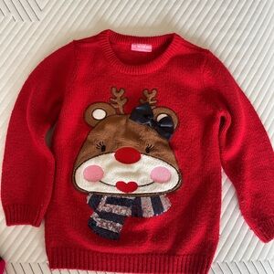 LC Waikiki Red Reindeer Kids Sweater